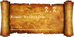 Komár Krisztina névjegykártya